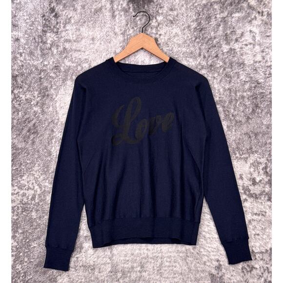 Zadig & Voltaire Sweater Small Womens Blue Love Embroidered Merino Wool - Picture 1 of 8